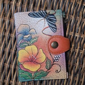 Anuschka Leather Hibiscus Butterflies Wallet 🌺🦋